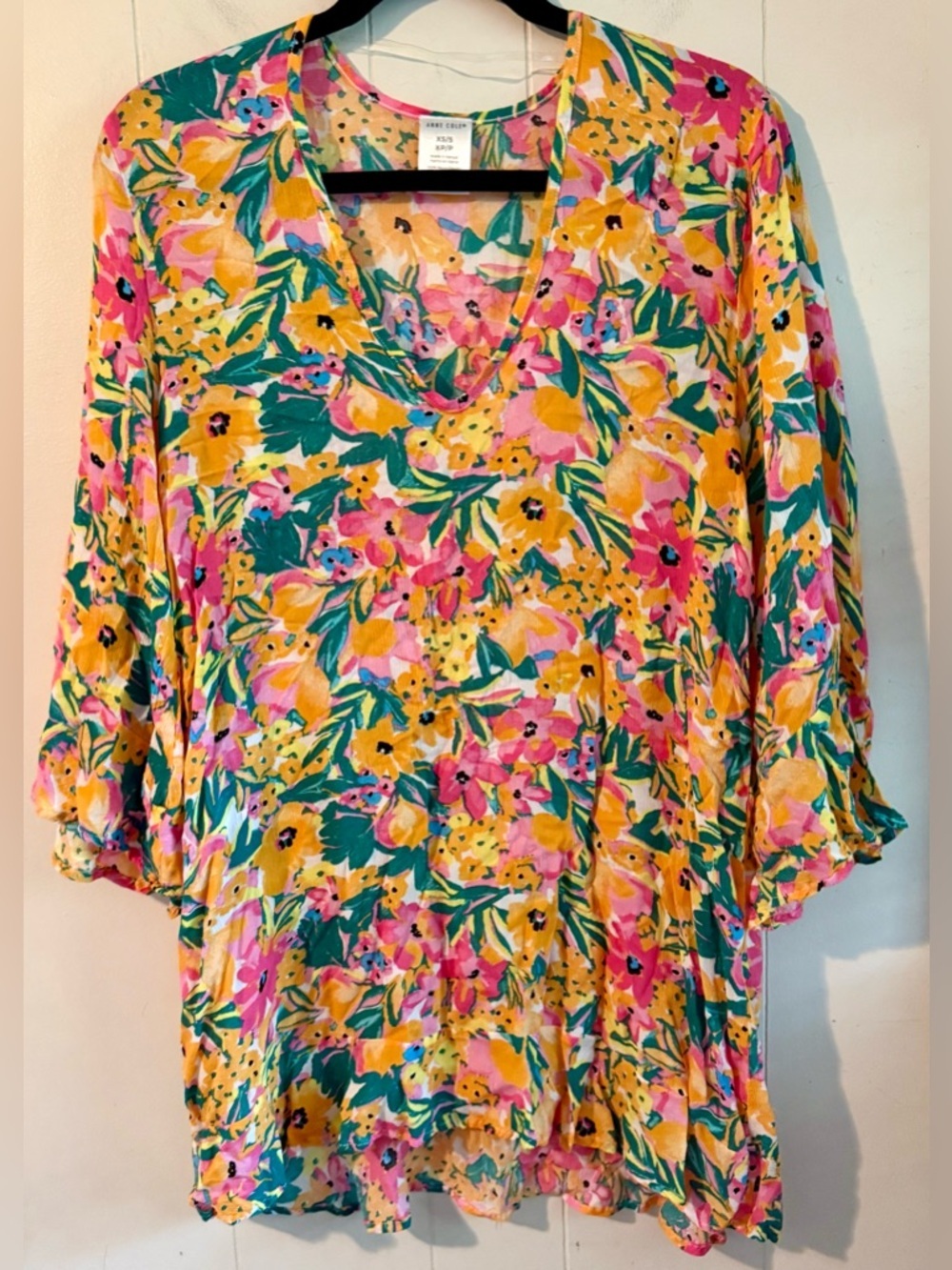 Anne Cole Limited Edition Lady’s Flounce V-Neck Tunic Cover Up, Size XS/S - Picture 4 of 10